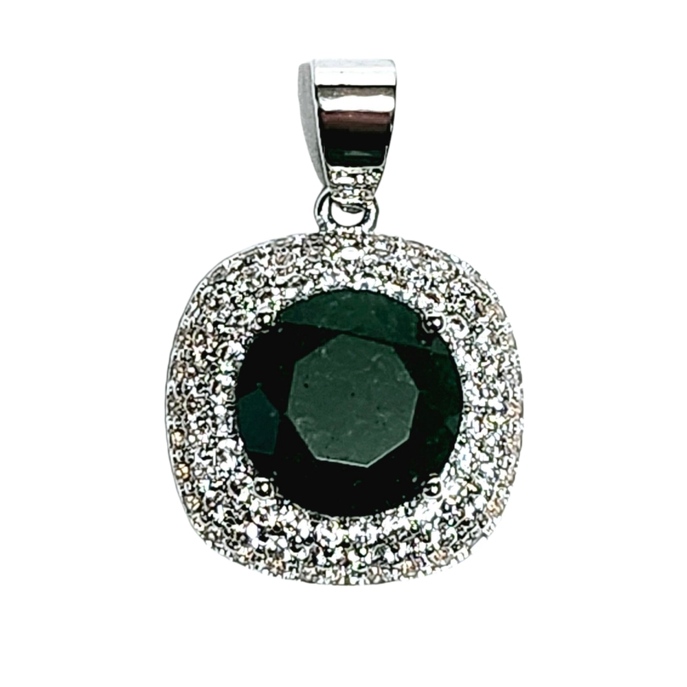 3.80 ctw Emerald Sterling Silver Pendant